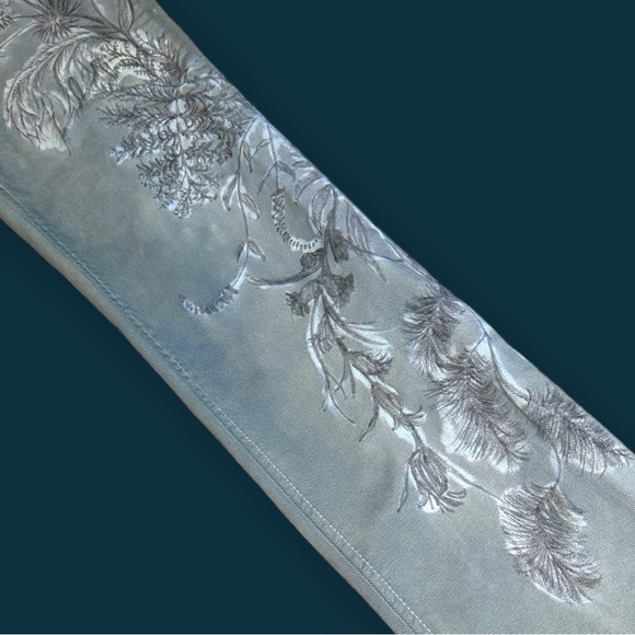 🎉HP🎉Originally NWT  Euchre Cigarette Jeans, Hand painted and Sage Dyed. 28 - Picture 4 of 13